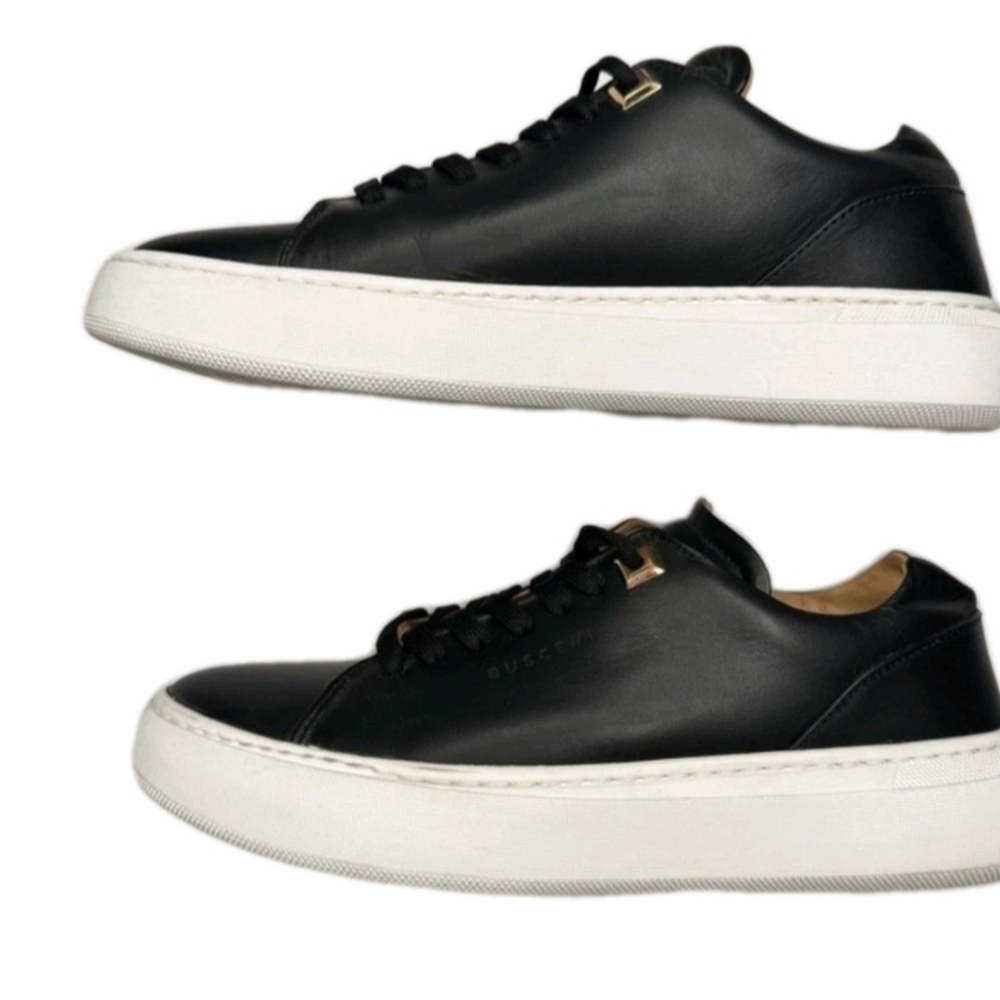 Buscemi Blk Italian Leather Wht Sole LowTop Sneakers EU 38/US Mens Sz 6 Wms 7.5 - Picture 5 of 16